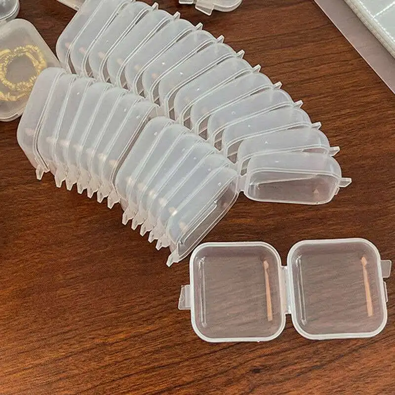 

10/50/100PCS Mini Plastic Boxes Clear Small Jewellery Storage Container Empty Box
