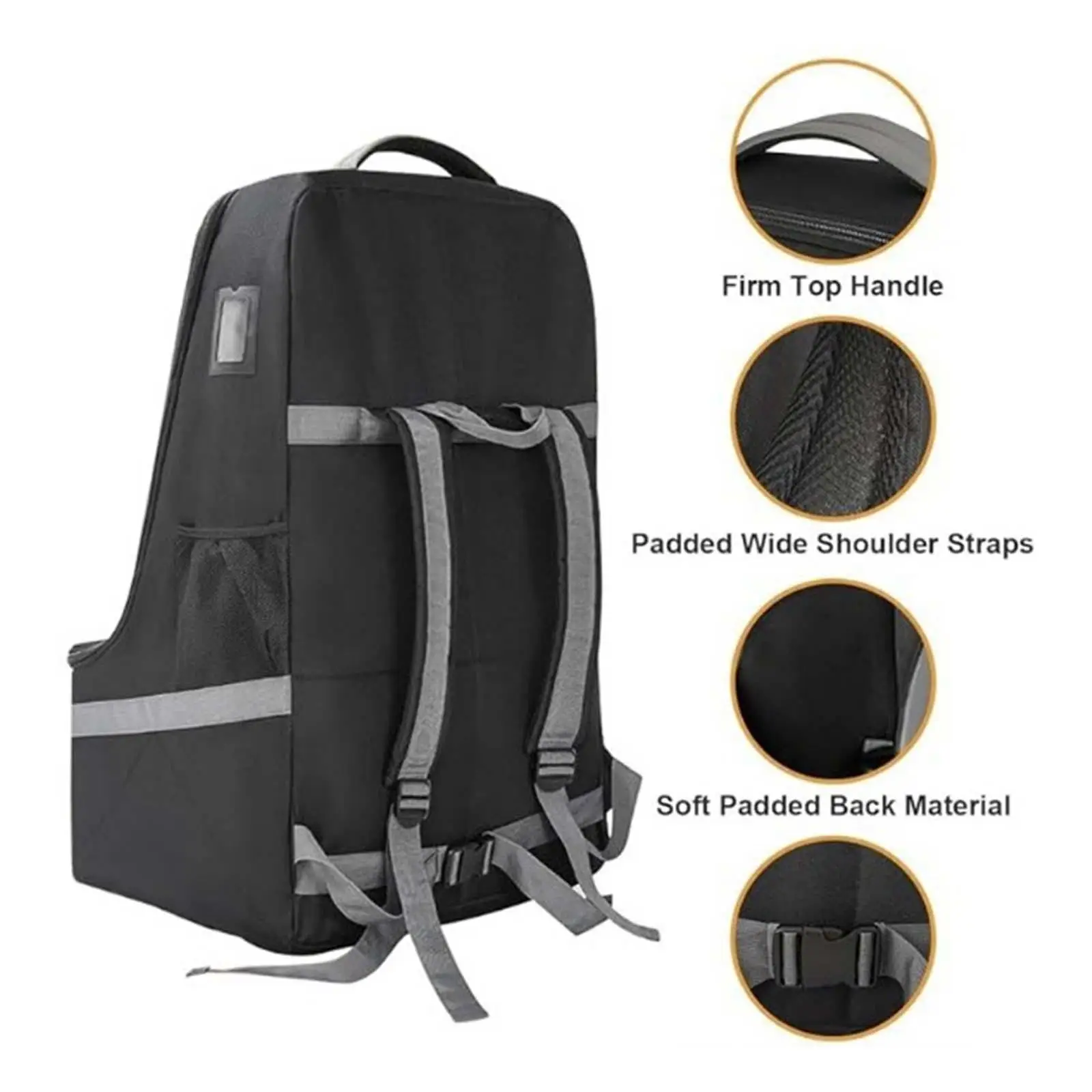Convertible Car Seat Travel Bag Waist Belt Padded Adjustable Backpack Straps Lightweight Wear Resistant Folding Backpack Carrier