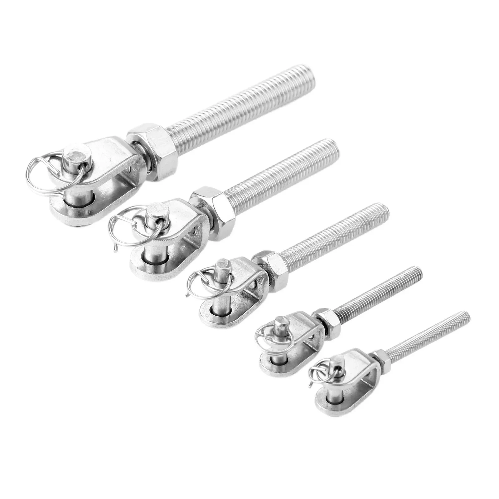 Screw Bolt Nut Set 1Pc M5 M6 M8 M10 M12 304 Stainless Steel Jaw Open Bolt & Nut Replacement Turnbuckle Rigging Screw Parts