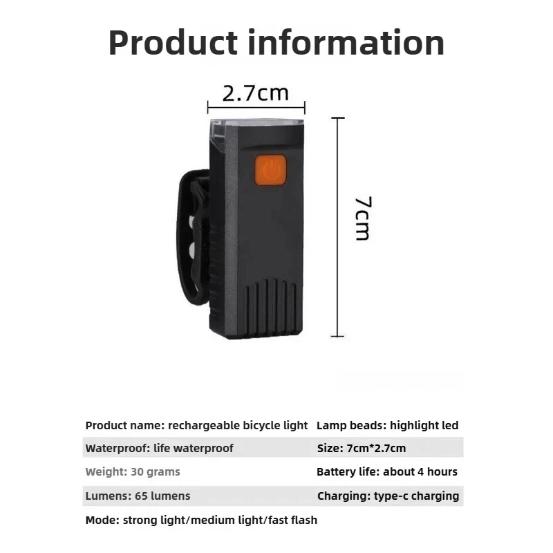 Bike LED Light Highlight Bike Front Lamp USB Recharge MTB Headlighty Waterproof