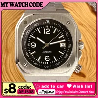 AR Sapphire Glass 42mm Square Steel Mechanical Men Watch S NH35 Movt 150m Waterproof Elegance Dive Watches Black/Ice Blue Dial 1