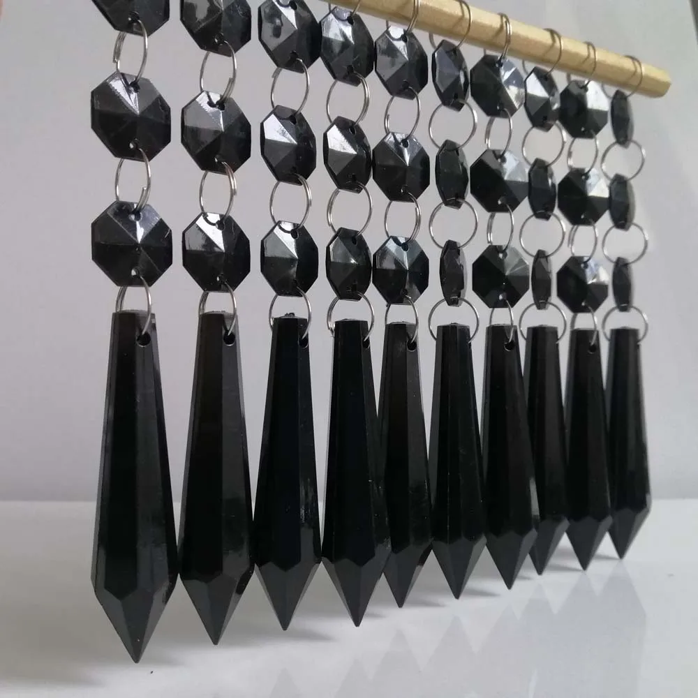 Camal 5pcs Black Acrylic Crystal Beads Pendant Balls Garland
