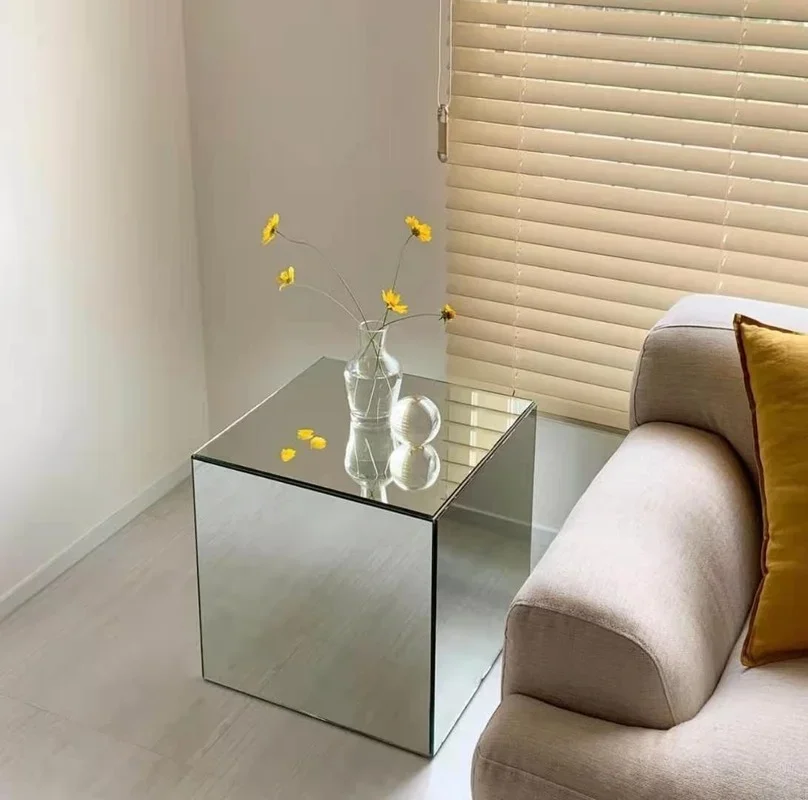 Tavolino da caffè con specchio quadrato minimalista in vetro comodino Blogger gli stessi oggetti di scena fotografici mobili per tavolino in acrilico