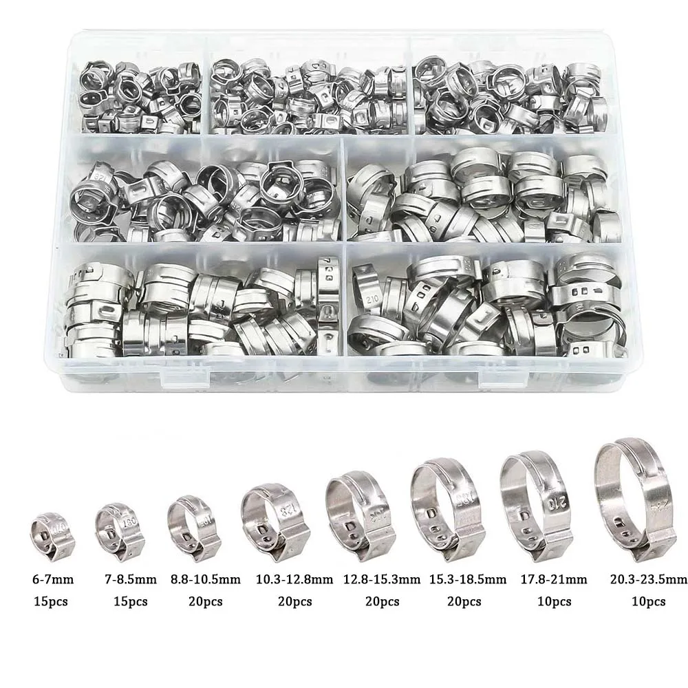 12 PCS 1 Inch PEX Pipe Clamps - Stainless Steel 304 Pinch Clamps For Plumbing Connections