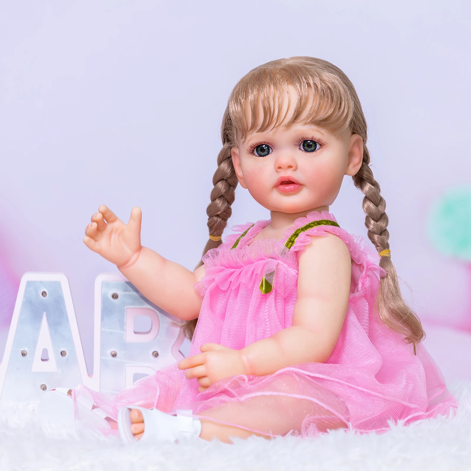 

55CM Already Painted Finished Reborn Toddler Girl Doll Full Body Soft Silicone Vinyl Betty 3D Skin Visible Veins Art Doll Gift
