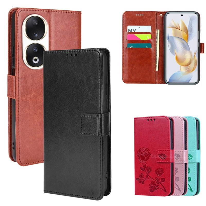 

For чехол Honor 90 Case Leather Capa Phone Cover For Honor 90 Pro 6.78" Funda Para Honor90 REA-NX9 REA-AN00 90 Pro REP-AN00 Etui