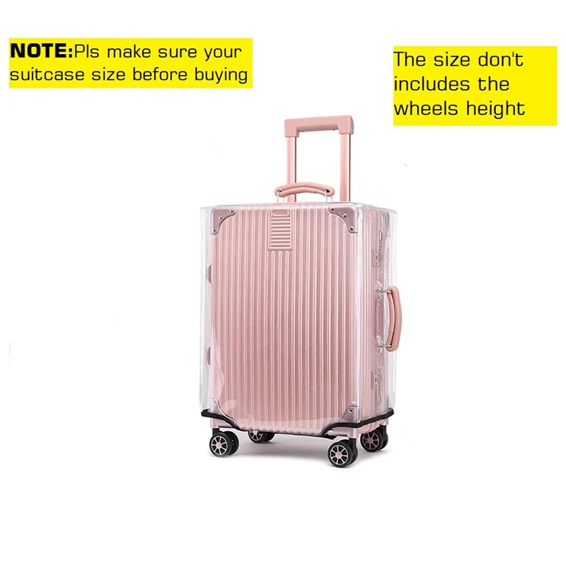 1PC PVC Luggage Cover Transparent For Travel Protective Luggage Case With Handle Dustproof Waterproof Practical Design 4