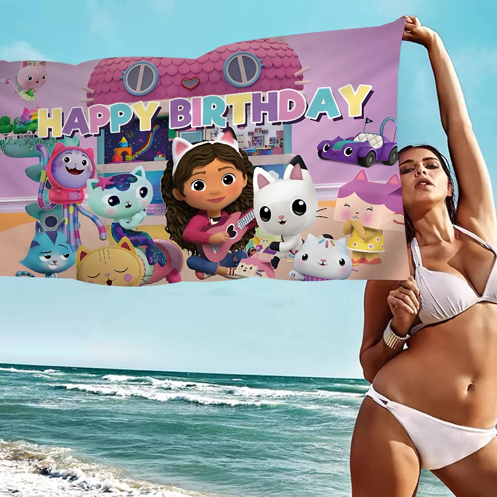 G-Gabbys D-Dollhouse Anime Beach Towel Colorful Bath Towels For Girl Microfiber Quick Custom Sand Free Beach Yoga Spa Gym Pool 5
