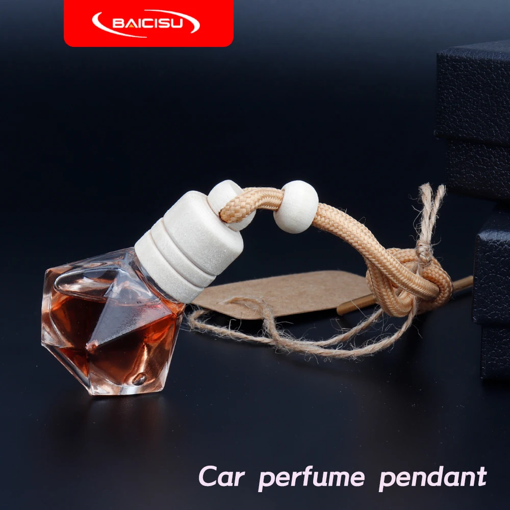 Car Hanging Perfume Pendant Fragrance Air Freshener Empty Glass Bottle For Essential Oils Diffuser Automobiles Ornaments
