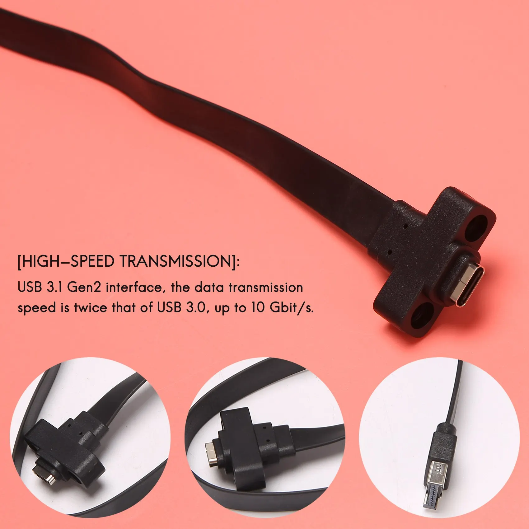 Удлинительный кабель USB 3,1 с передней панелью типа E на Тип C, внутренний адаптер Gen 2 (10 Гбитс) с 2 винтами (50 см) (art.: 3920c4dd5ea64) - 3920c4dd5ea64