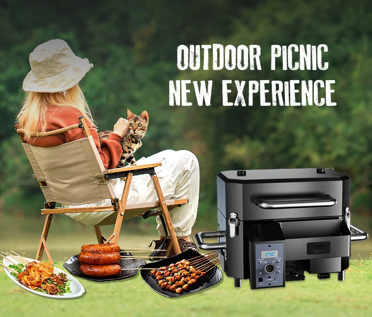 Description Picture 3 of itemLar Cooking Area Offset Particulate Carbon BBQ Grill Barbecue Smoker With Excellent Cooking Space