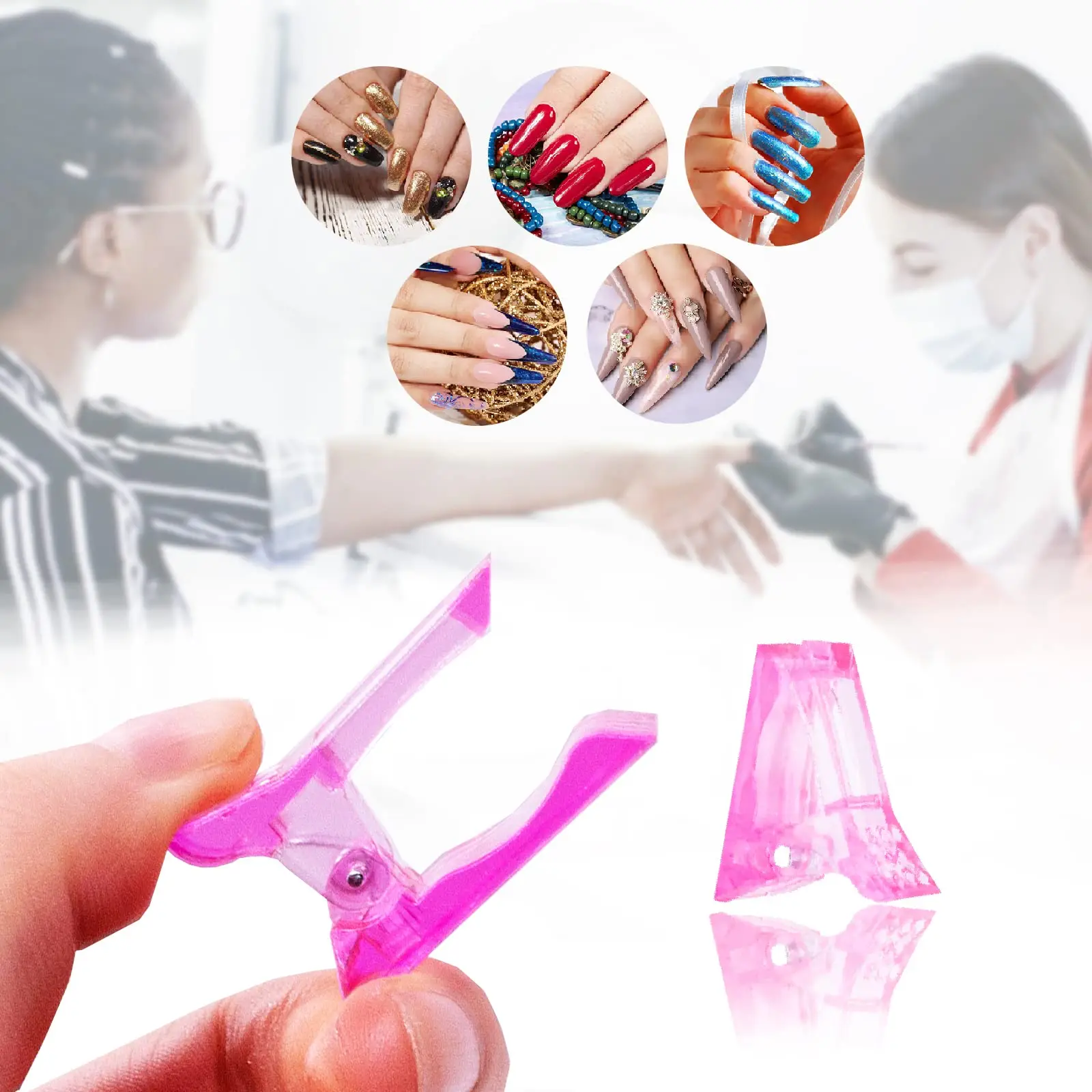 10pcs Nail Tips Clip for Quick Building Polygel nail forms Nail clips for  polygel Finger Nail Extension UV LED Builder Clamps Manicure Nail Art Tool