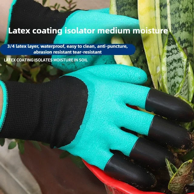 1-10Pairs Gardening Gloves with Claws  Latex Work Gloves Waterproof Anti Slip Durable Planting Digging Outdoor Work Gloves 4