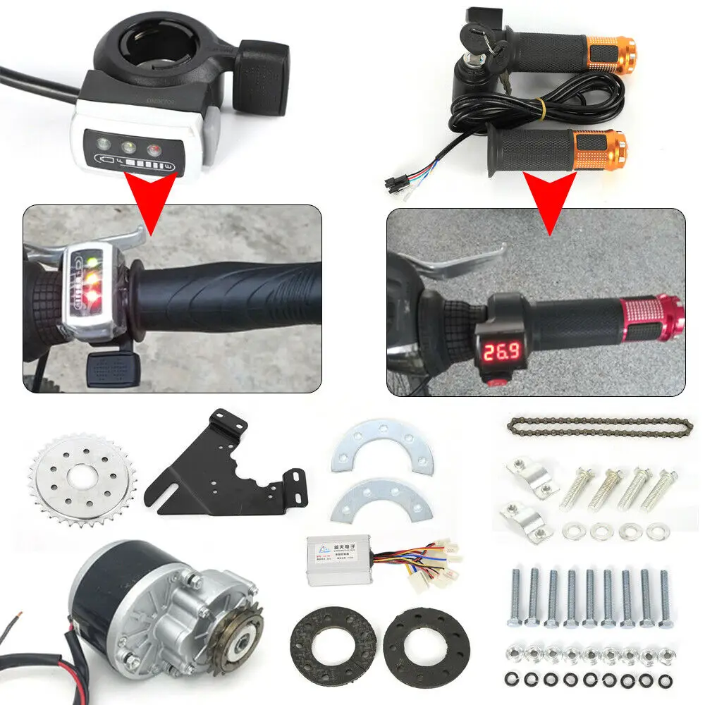 350W 24V/36V Electric Bike Left Side Drive Motor Kit Mountain Bike Conversion Kit