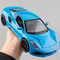 1:24 Lotus Emira Sportcar Miniature Car Model Toy Alloy Diecast Vehicles Doors Opened Sound Light Pull Back Collect Toys for Boy 1