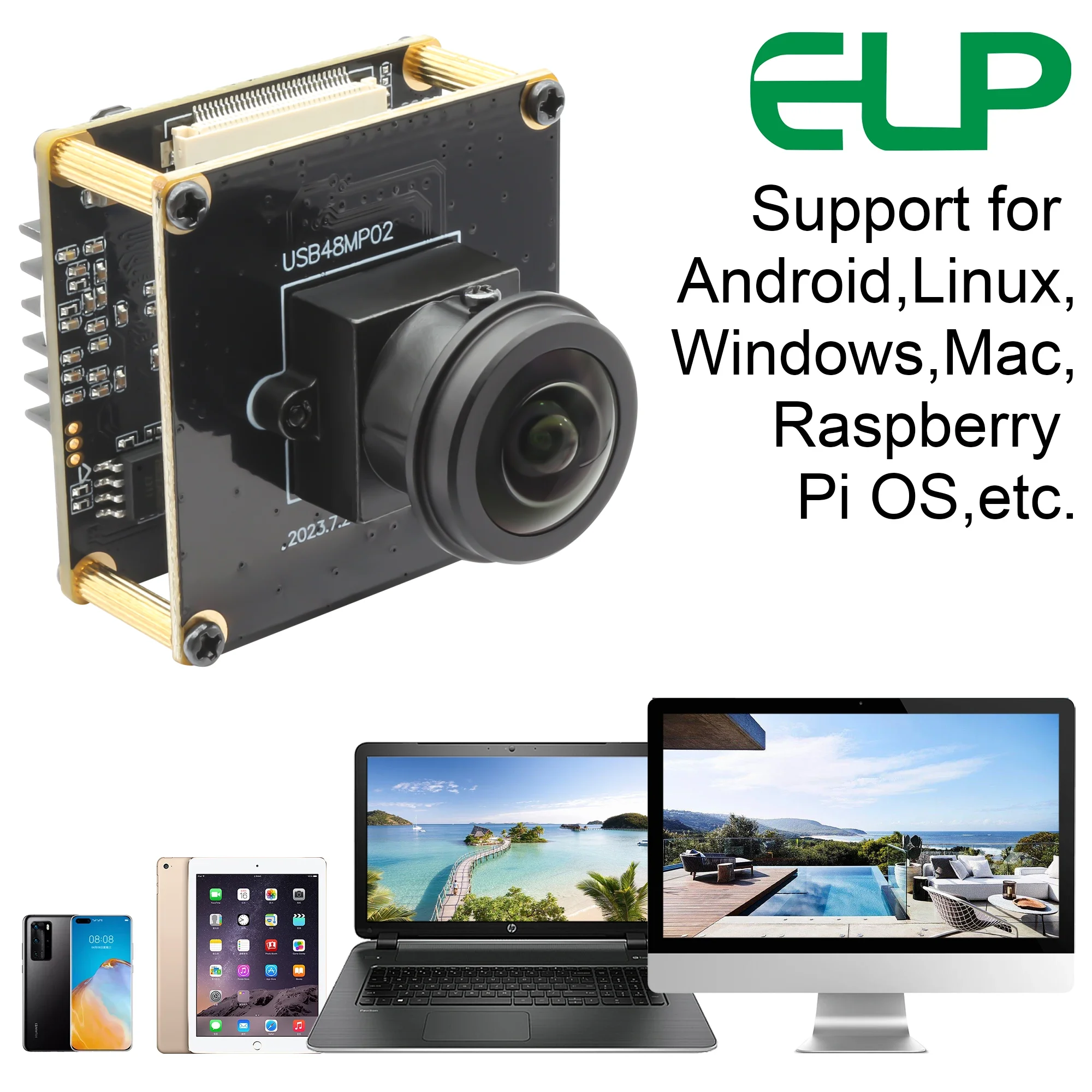 ELP Ȩ ͸ ̴ ī޶ , 48MP USB  , 180   IMX586 HD 8000x6000 ķ, ǰ