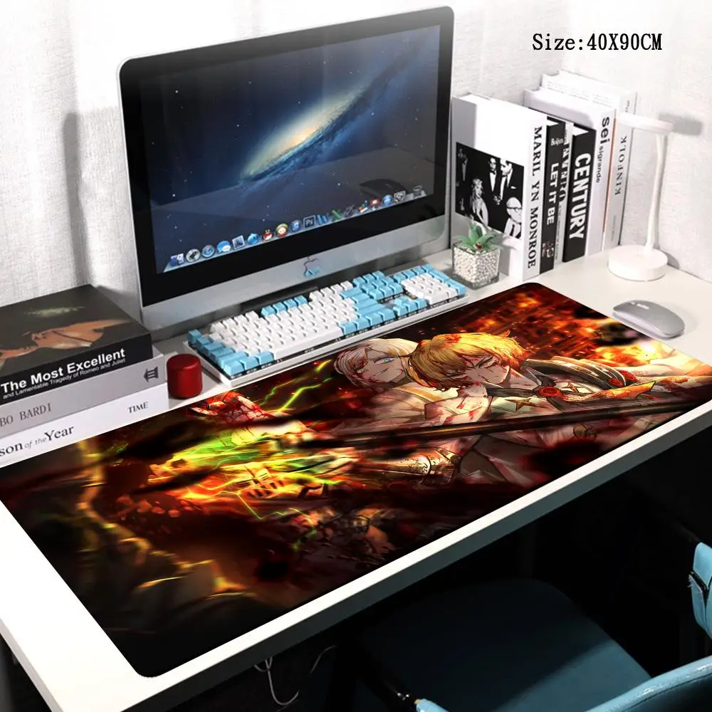 Large Gaming Mouse Pad Blcak And White, Non-Slip Rubber Base Mousepad With Stitched Edges Keyboard Mouse Mat Desk Pad Work Laptop Home 31 5 X 11 8 Inch Cute Po - View #3