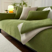 New Modern Herringbone Pattern Sofa Cushion Four Seasons Universal Anti Slip  Dust Chenille Sofa Cover Solid Color Couch Cushion 2