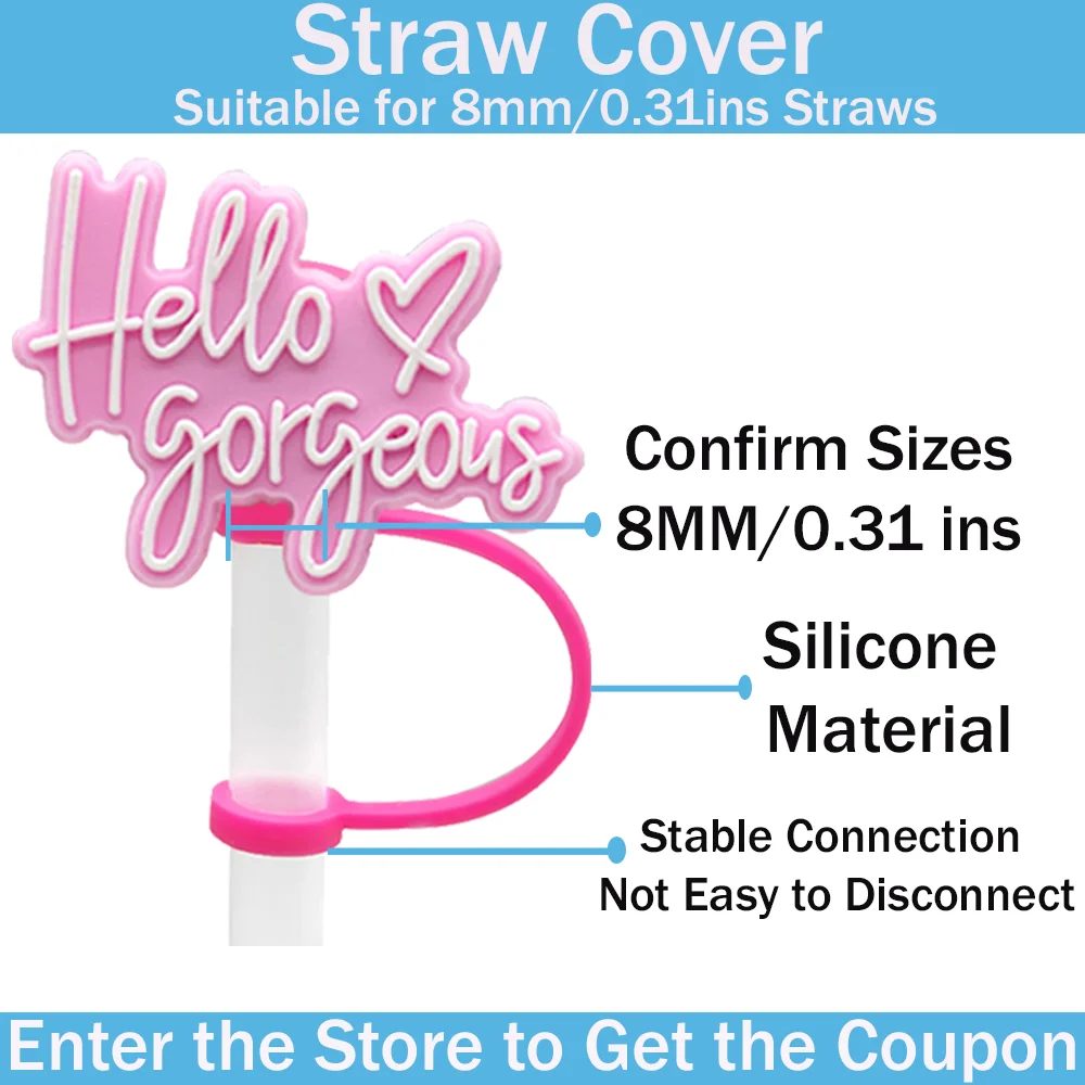 5PCS 8mm Straw Covers for 30&40Oz Drinking Cup Accessories Dustproof Straw Topper Drinkware Plug Silicone Cap Reusable