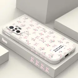 Pink Floral Silicone Phone Case Cover - Redmi Note 11E Pro (White)