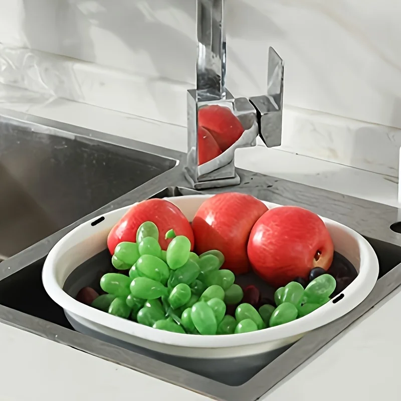 Binaural Portable Foldable Washbasin for Home dorm and Outdoor Use for Foot Washing and Hand Washing