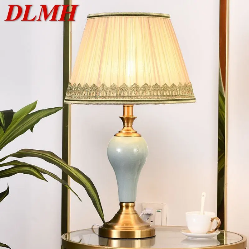 

DLMH Modern Ceramics Table Lamp LED European Creative Luxury Fashion Desk Light For Home Living Room Study Bedroom