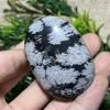 Natural Crystal Snowflake Black Obsidian Palm  Stone Crystal  Reiki High Quality Beauty Healing Quartz Minerals Home Decoration 4