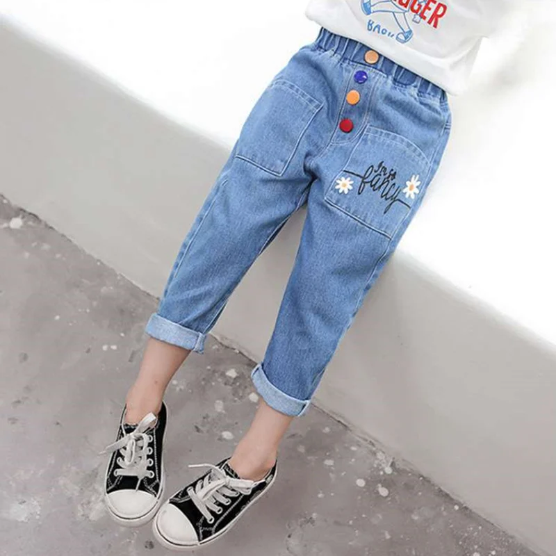 

Girl Leggings Kids Baby Long Jean Pants Trousers 2022 Elegant Spring Summer Cotton Christmas Outfit Teenagers Children Clothing