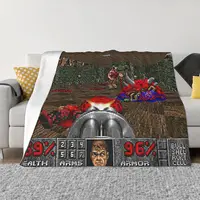 Game Blanket Flannel DOOM Cozy Soft FLeece Bedspread 1
