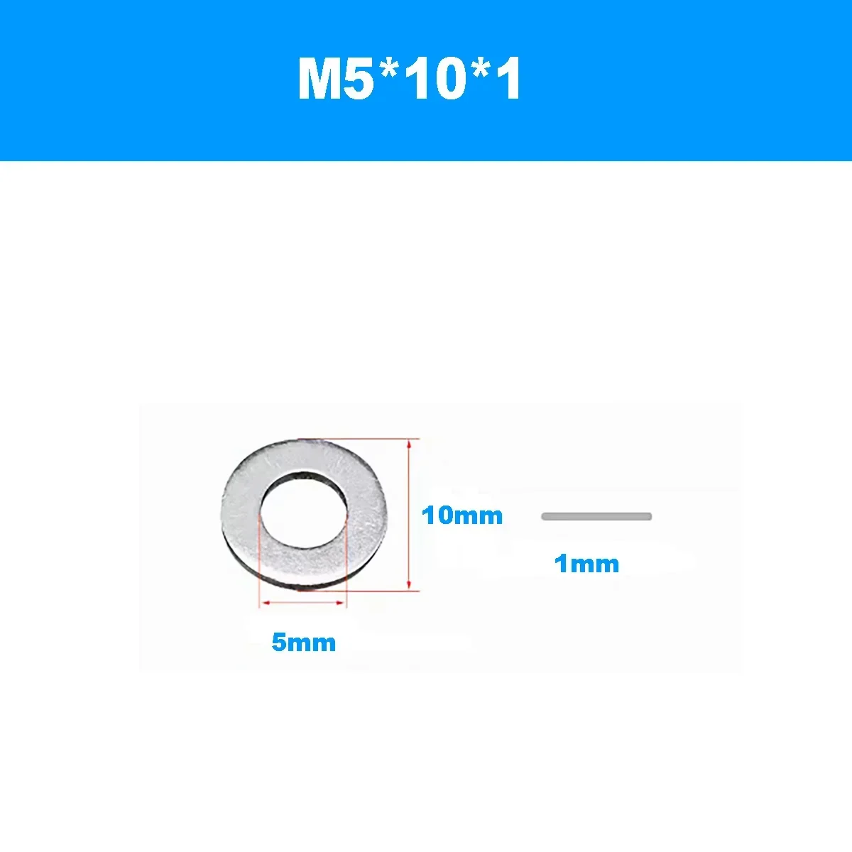 50pcs   M5x10x1