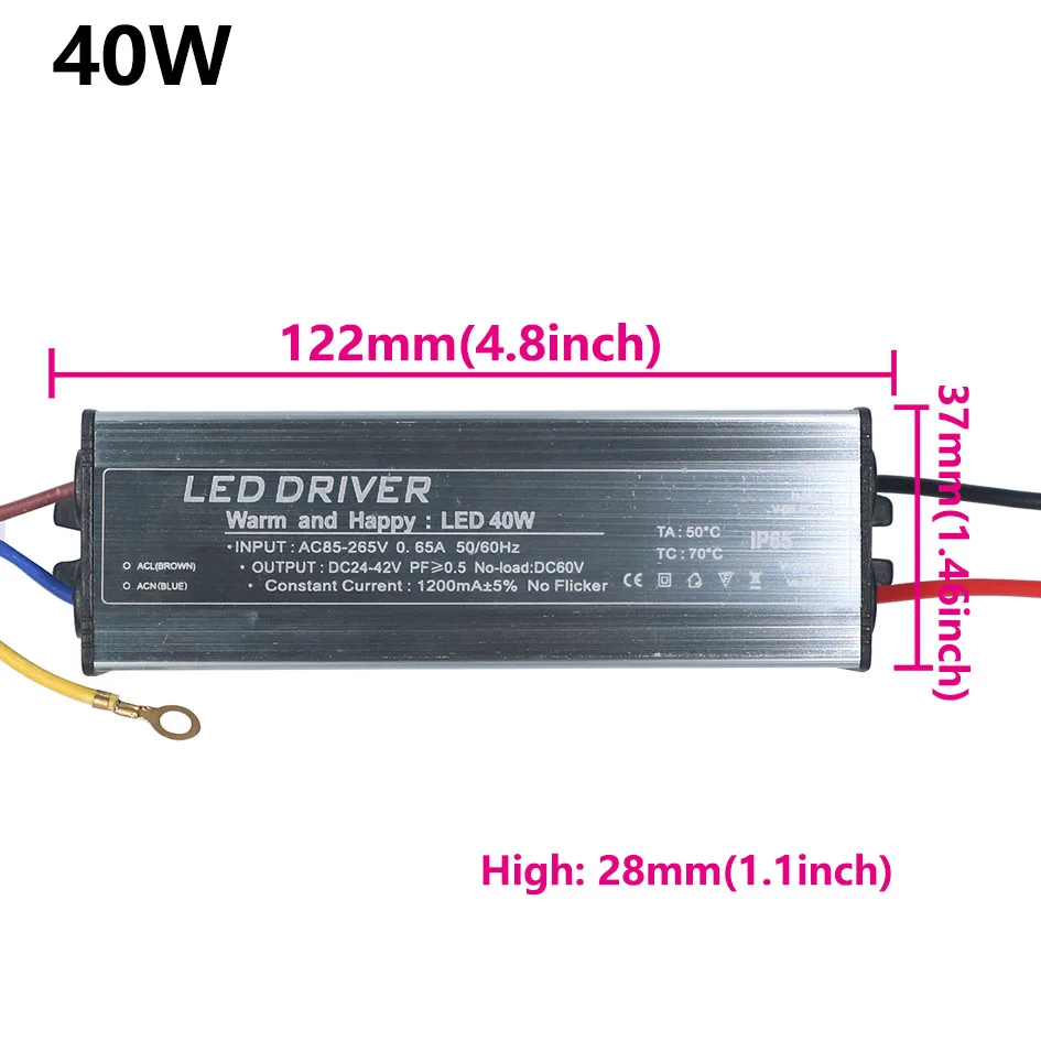 New Waterproof driver 5W 120mA 10W 300mA 20W 600mA 30W 900mA 40W 1200mA 50W 1500mA Lighting Transformers Power Supply Outdoor – Detail 5