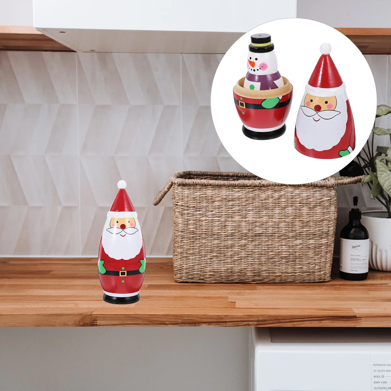 

4/5/6 Layer Santa Claus Russian Nesting Dolls Handmade Wooden Matryoshka Toys For Kids New Year Christmas Gifts