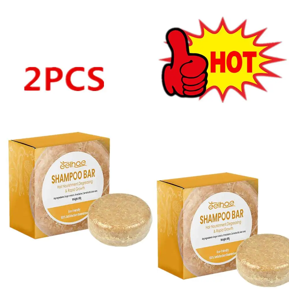 

2PCS Ginger Shampoo Soap Soap Shampoo Organic Handmade Cold Processed Soap Promotes Oil Control Bar Hair Shampoo 65g