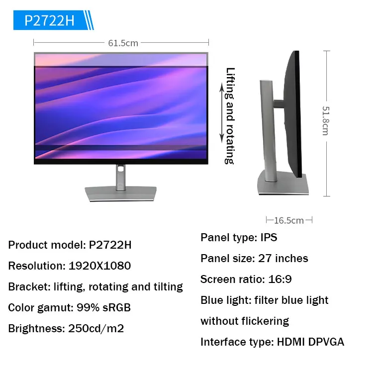 Dell P2722H Monitor de 27 Pulgadas