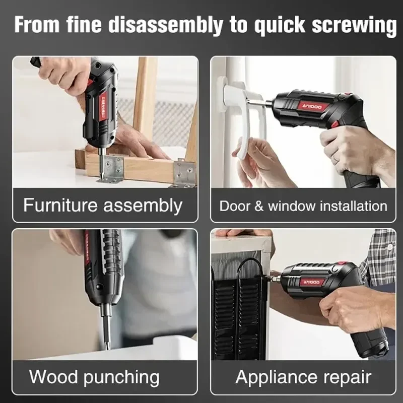 Electric Drill 4.2V Cordless Power Tools Set 1800mAh Lithium Battery Mini Household Screwdriver