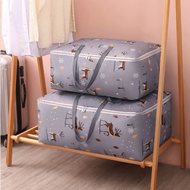 

Foldable Luggage Quilt Storage Bag Waterproof Oxford Cloth Organizer Large Capacity Moving Packing Bag Portable Duffle Bag