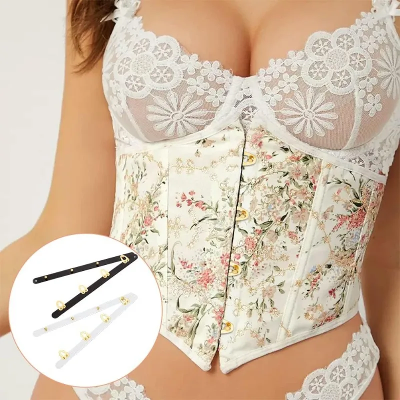 2 Pairs Corset Busk Buttons Black & White Stainless Steel Button Corset Busk 8 Inch Spoon with Gold Buttons