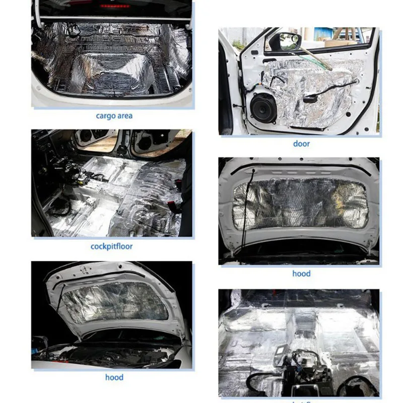 Sound Insulation Cotton 10pcs Rv Heat And Sound Insulation Pad 10mm Thick Aluminum Foil Car Door Hood