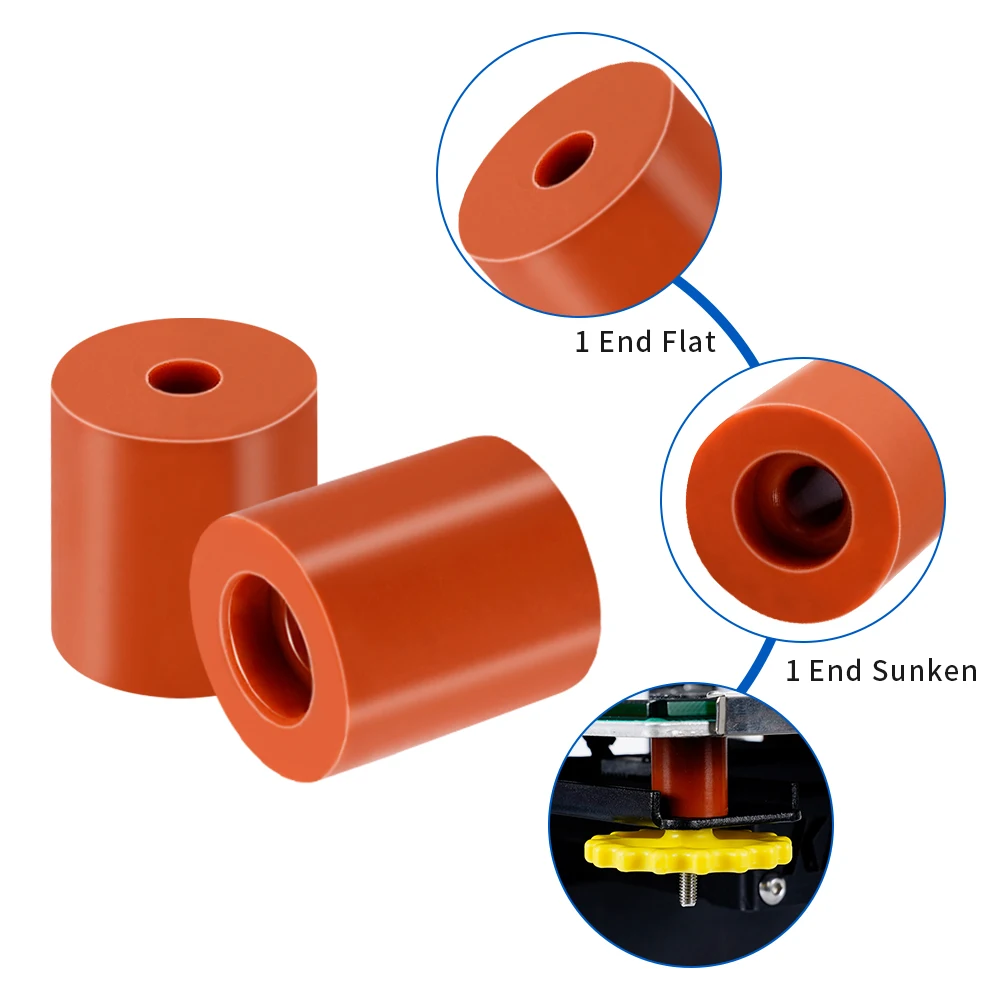 Kingroon-espaçador de Silicone de Alta Temperatura para Impressora 3d Nivelamento Coluna para Cr10 Cr10s Ender3 Peças da Impressora 3d 10 Pcs - Imagem 3