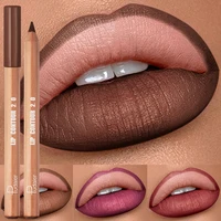 Nude Brown Lipliner Pen Wooden Matte Lip Liner Waterproof Lipstick Pencil Easy To Wear Non-stick Cup Lip Contouring Pen Cosmetic 1