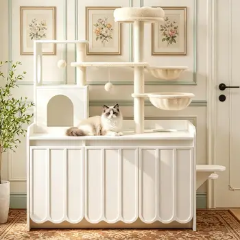 Cat Tree with Litter Box Enclosure 1