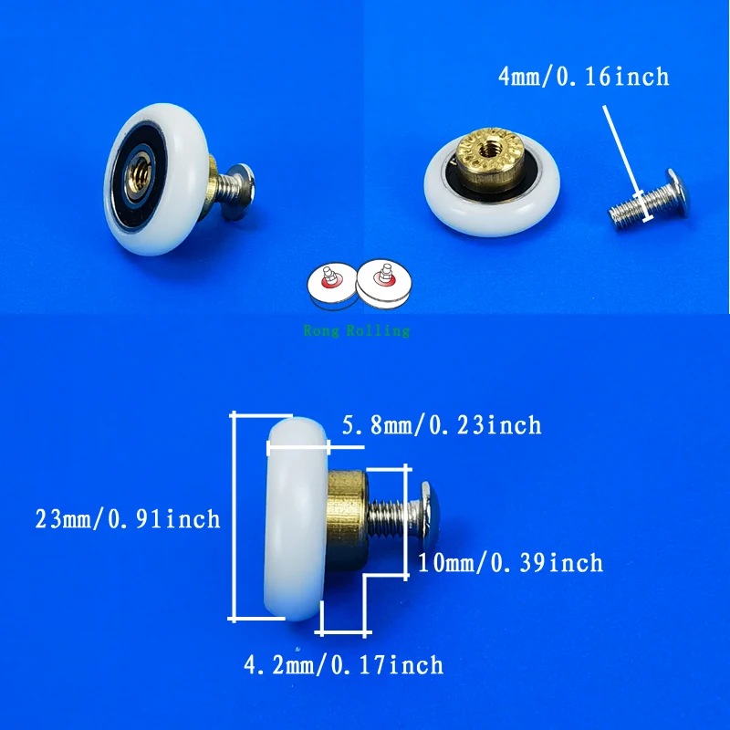 Roues De Porte De Douche En Verre Pièces De Remplacement Rouleau
