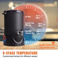 SucceBuy 6.5L 10L Wax Melter for Candle Making Large Electric Wax Melting Pot Easy Pour Spout 9-Level Temperature Control 5