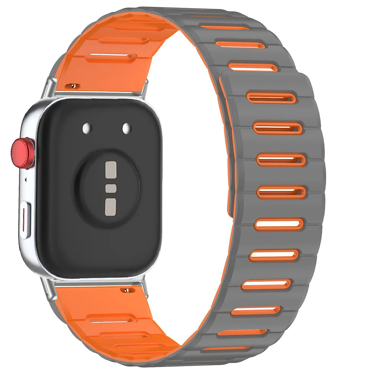 Two-Tone Silicone Magnetic Sport Strap - Soft, Breathable Bracelet