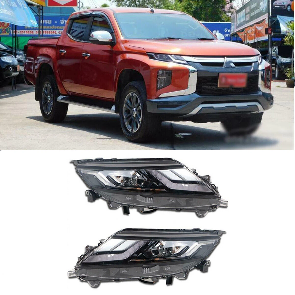 

Triton L200 2019-2021 Projector LED Headlights Front head Lamps Assembly