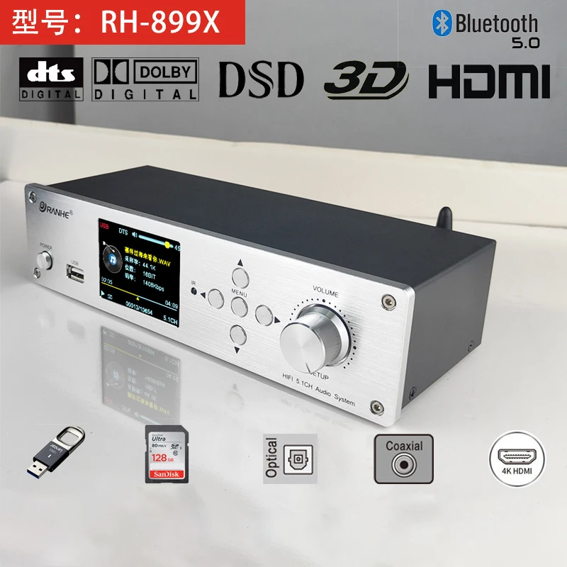 Фото 5.1CH аудио декодер Bluetooth 5,0 4K60Hz HD-MI 2,0 переключатель 2 в 1 Out ARC Converter PC-USB DAC DTS AC3 5,1 цифровая аудиосистема №2