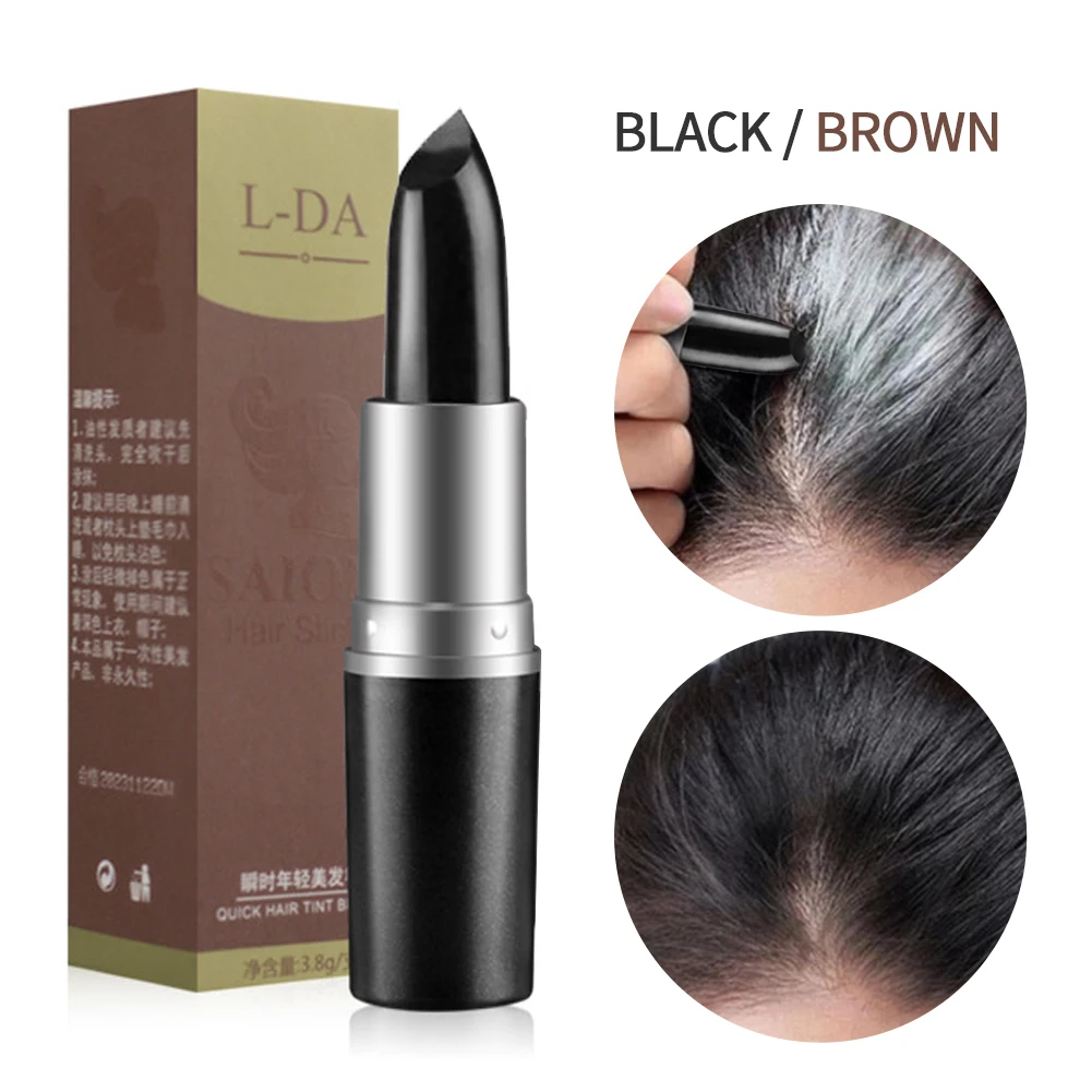 

Black Brown One-Time Hair Dye Pen Instant Gray Root Coverage Hair's Color Cream Stick Fast Temporary Cover Up White Hair Pen