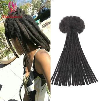 0.2/0.4/0.6/0.8cm Thickness Natural Black Loc Extensions Permanent Human Hair Handmade Dreadlock Extensions For Men Women 1