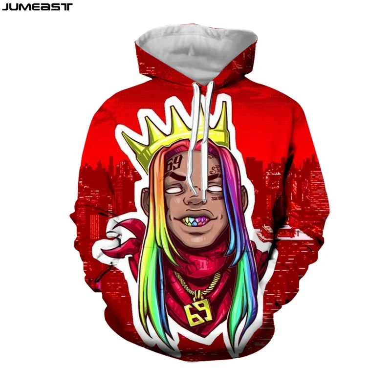 Jumeast Oversized Hoodie Rapper Style Tekashi69 6ix9ine
