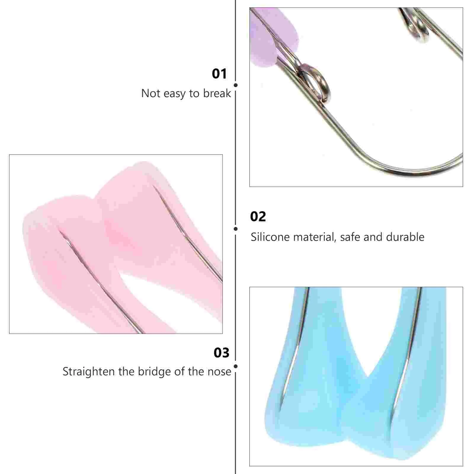 3Pcs Silicone Nose Lifting Tools Clips Nose Beauty Clips Practical Lifters Bridges
